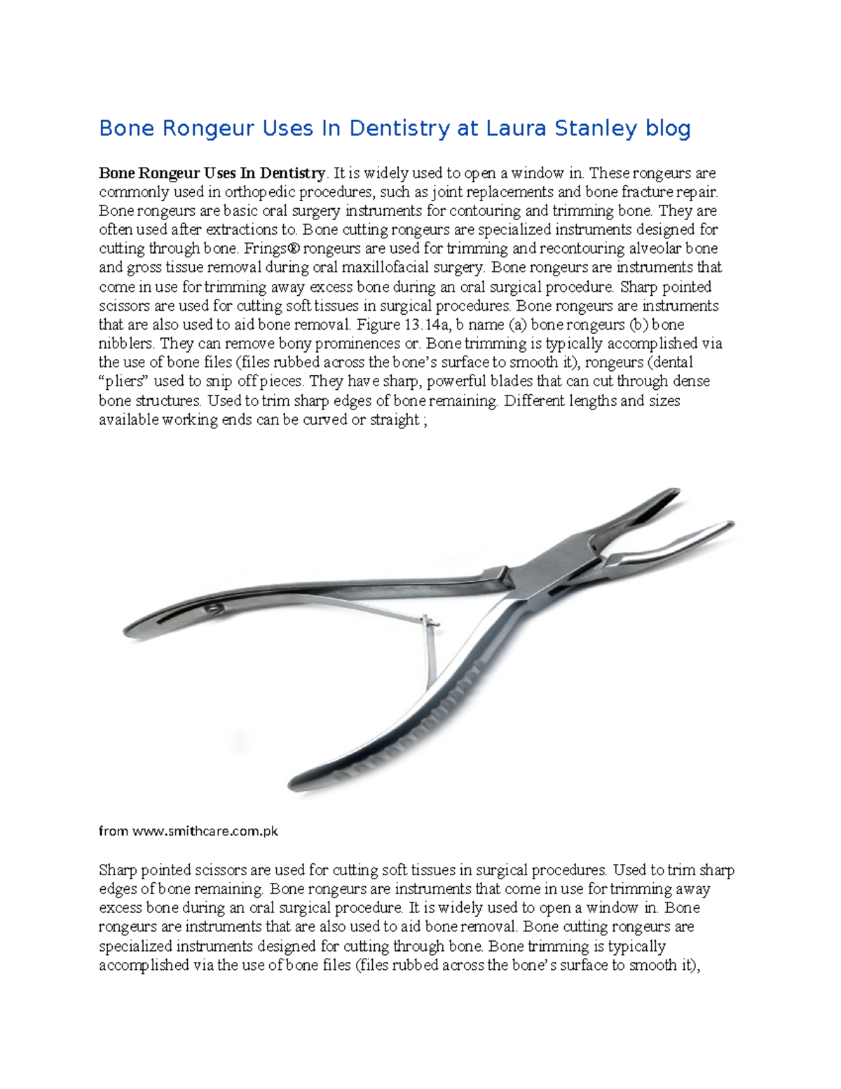 Bone Rongeur Applications in Dentistry (LVC) - Studocu