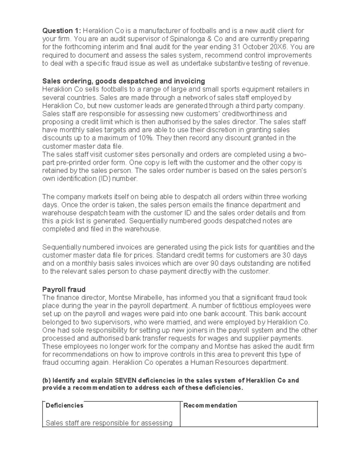 Internal Control Case Studies: Audit Insights for Heraklion Co and ...