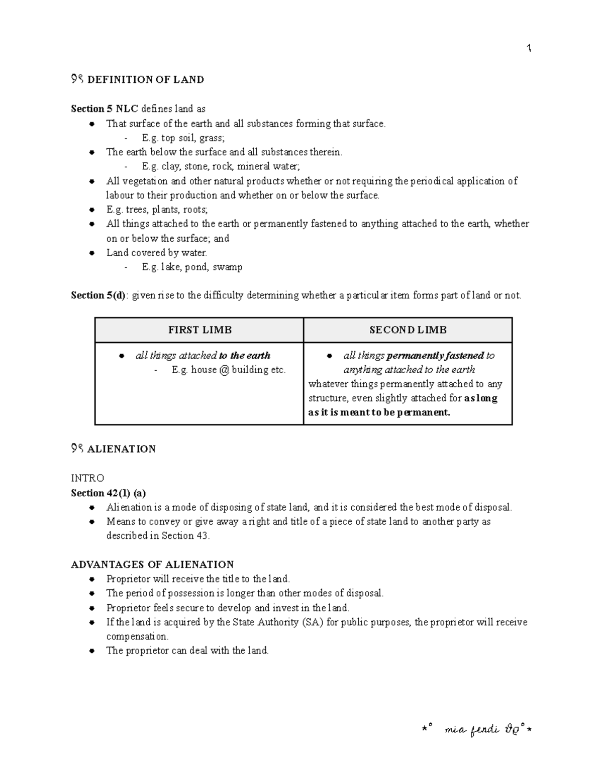 LAW504 Short Notes on Alienation: Key Definitions and Processes - Studocu