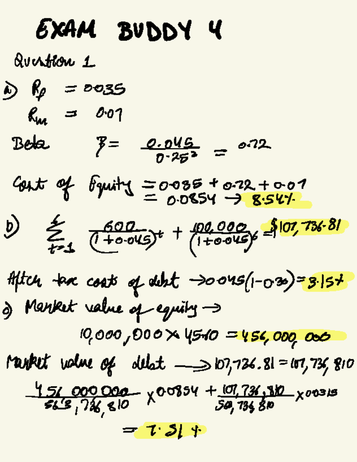 Exam Buddy: WACC Analysis & Equity Valuation - Exam 4 Notes - Studocu