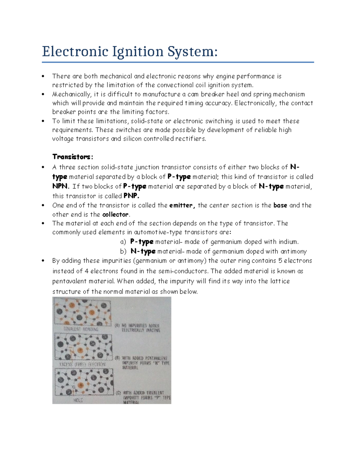 Electronic Ignition System Overview: Limitations & Advantages - Studocu