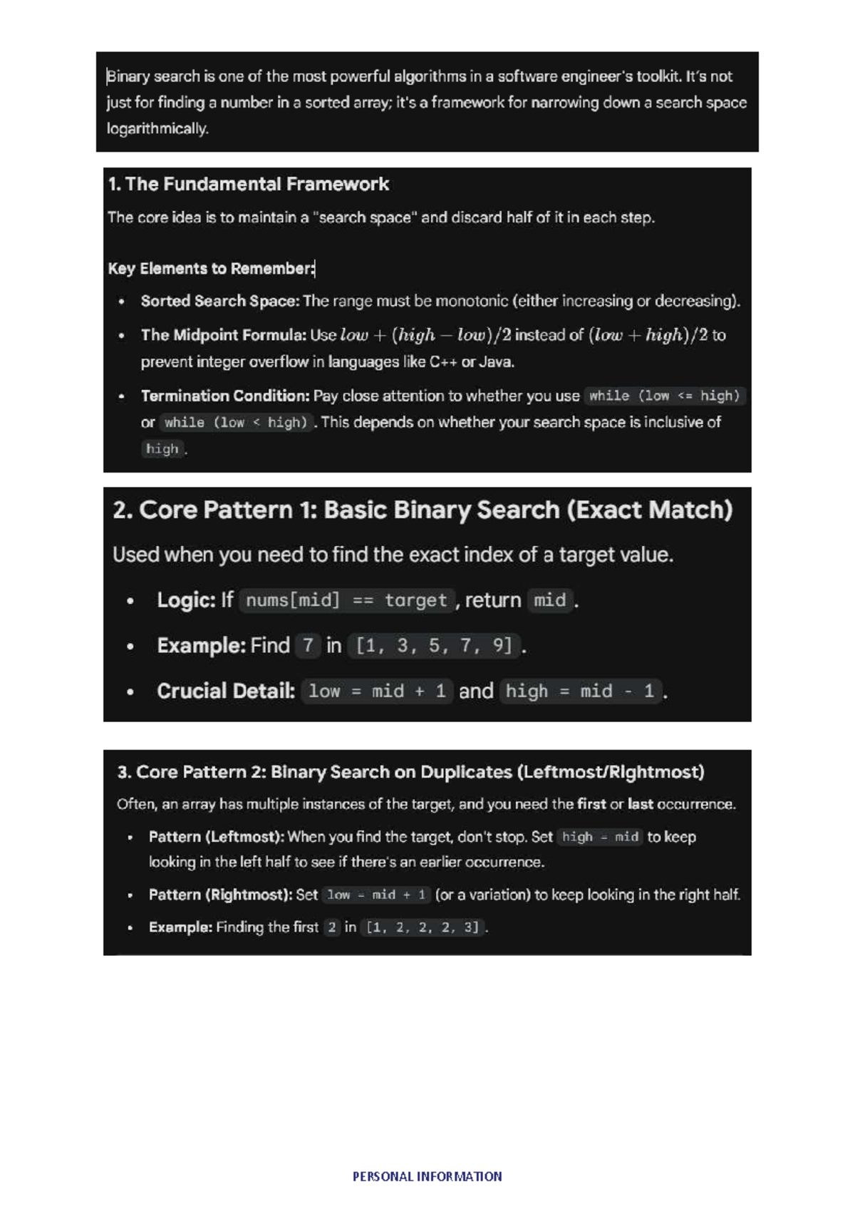Binary Search Notes By Aman - Bachlors of computer applications - Studocu