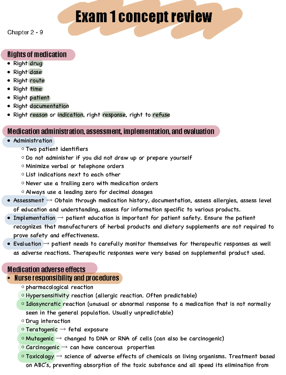 Exam 1 Overview: Pathophysiology Key Concepts and Terms - Studocu