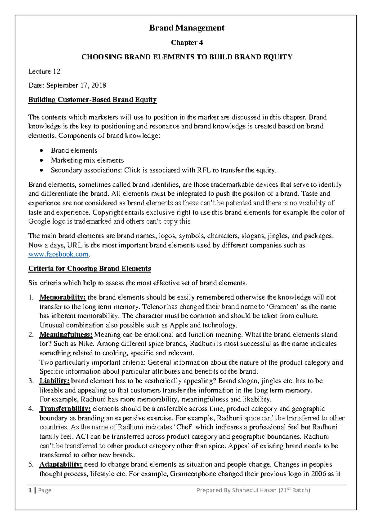 Brand Management Lecture Notes - Chapter 4: Building Brand Equity - Studocu
