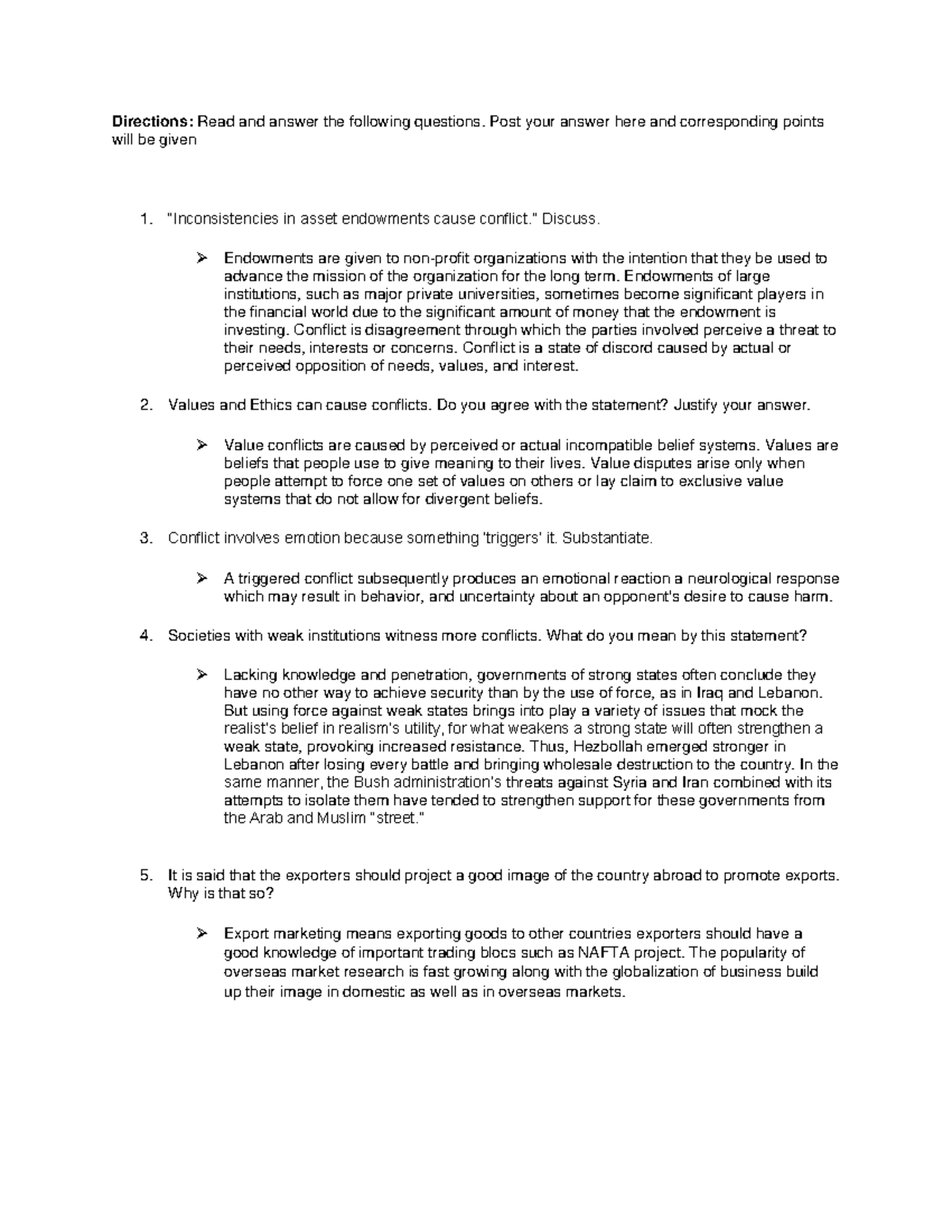 Finals Assignment 10 - Conflicts AND Negotiations IN International ...