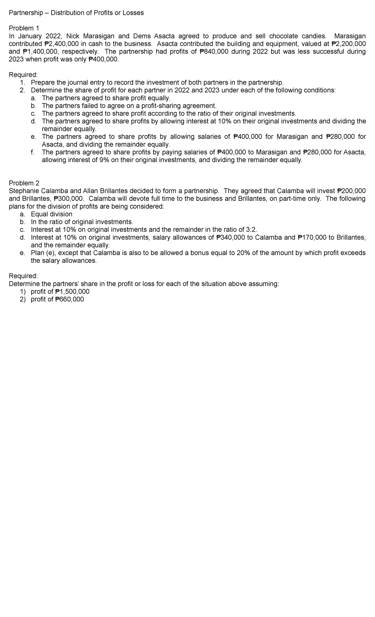 Partnership Operations: Profit & Loss Distribution Analysis (2022-2023 ...
