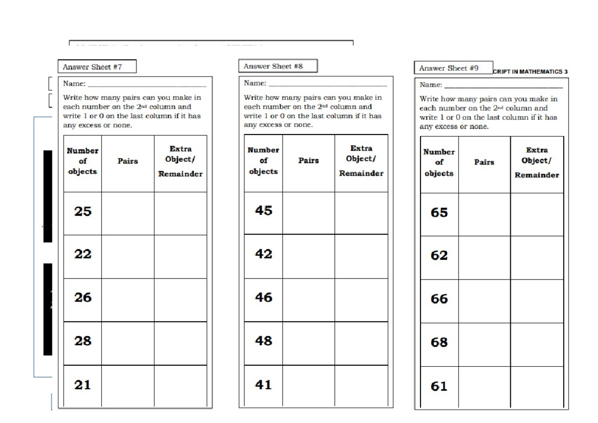 SAB Activity - Answer Sheet Answer Sheet Answer Sheet CRIPT IN ...