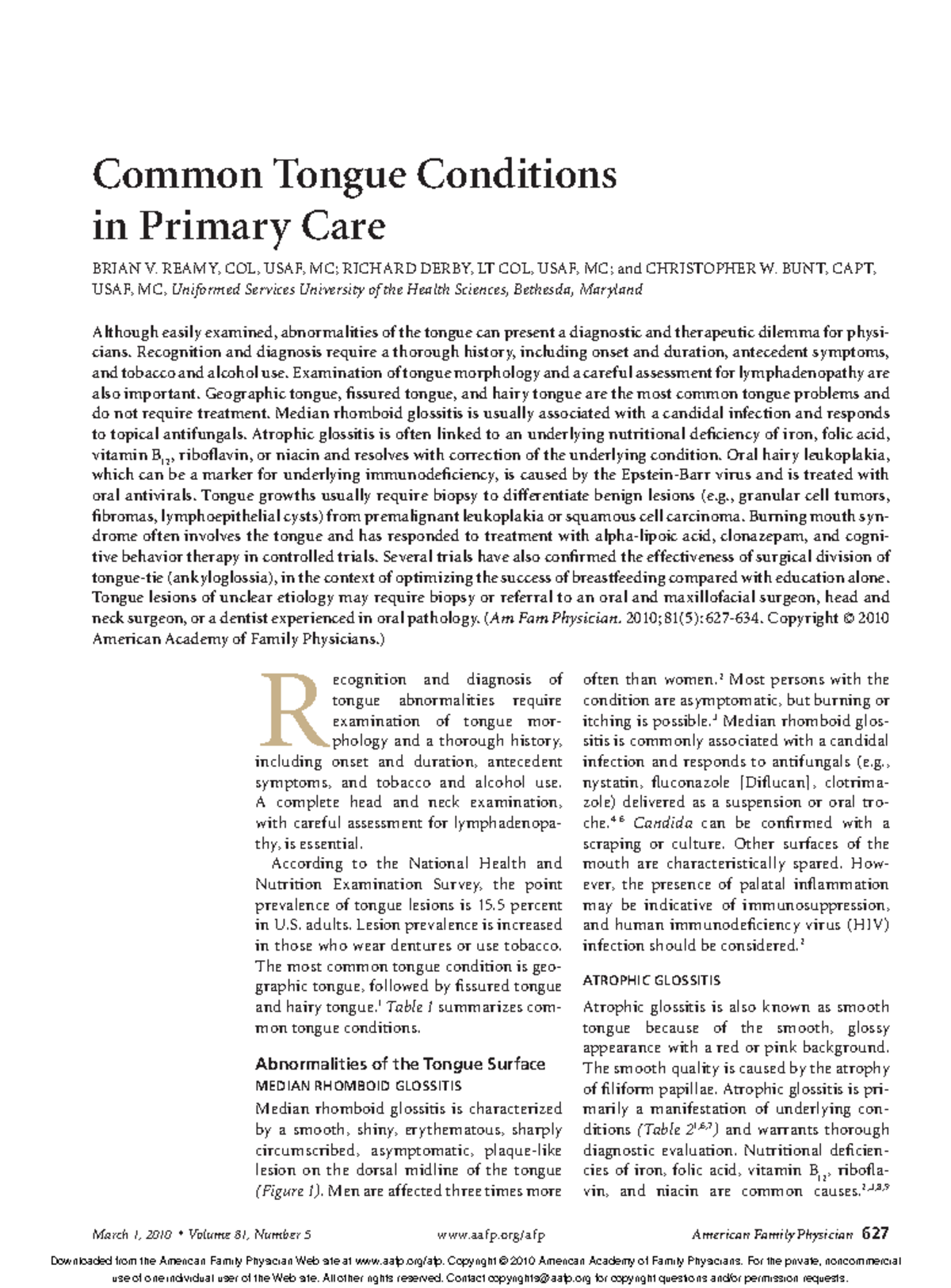 Common Tongue Conditions in Primary Care: A Comprehensive Overview ...