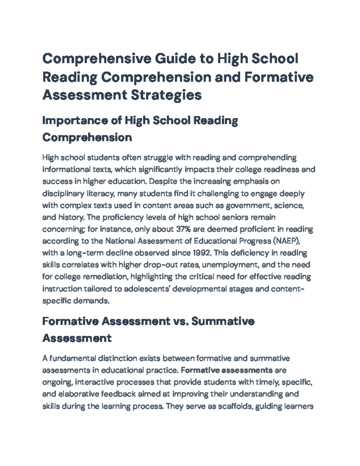 Comprehensive Guide to CBAs and Reading Strategies in High School - Studocu