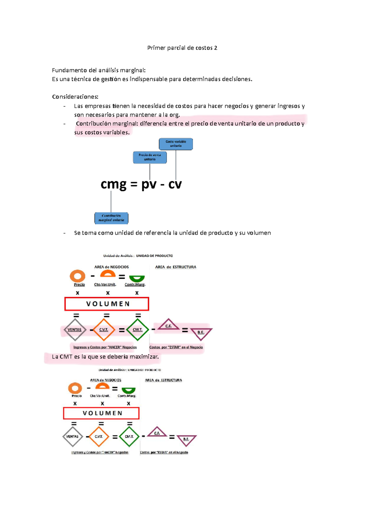 Primer Parcial de Costos 2: Análisis Marginal y Decisiones ...