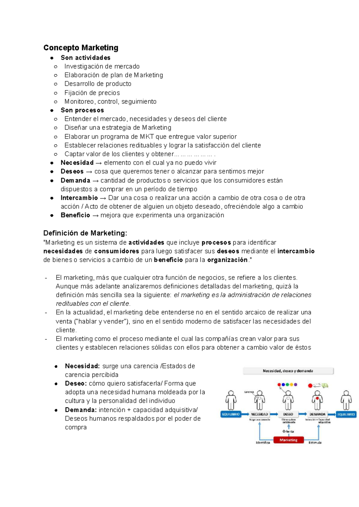Resumen de Marketing: Conceptos Clave y Estrategias (MKT101) - Studocu