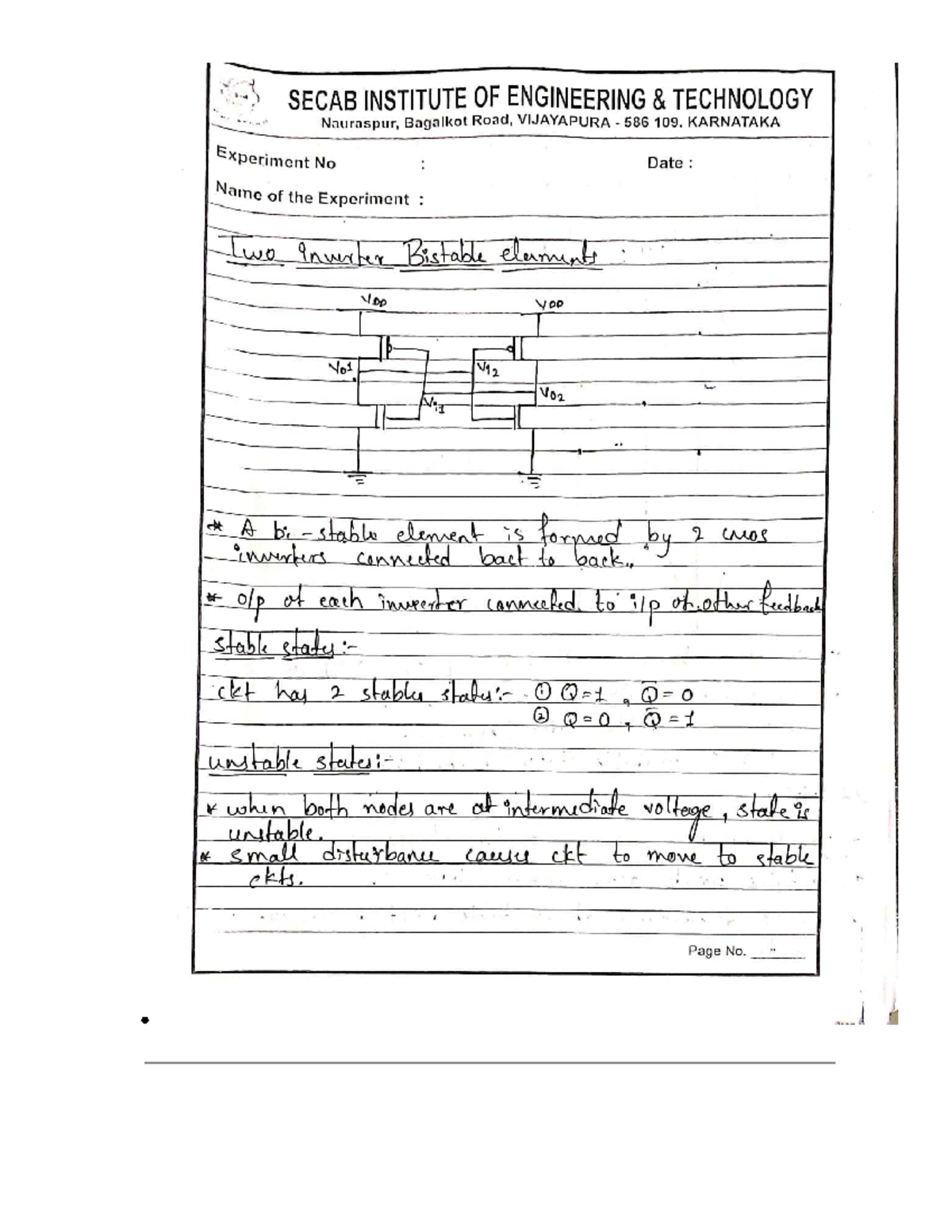 VLSI Module 5: Voltage Transfer Characteristics of SR Latch Using CMOS ...