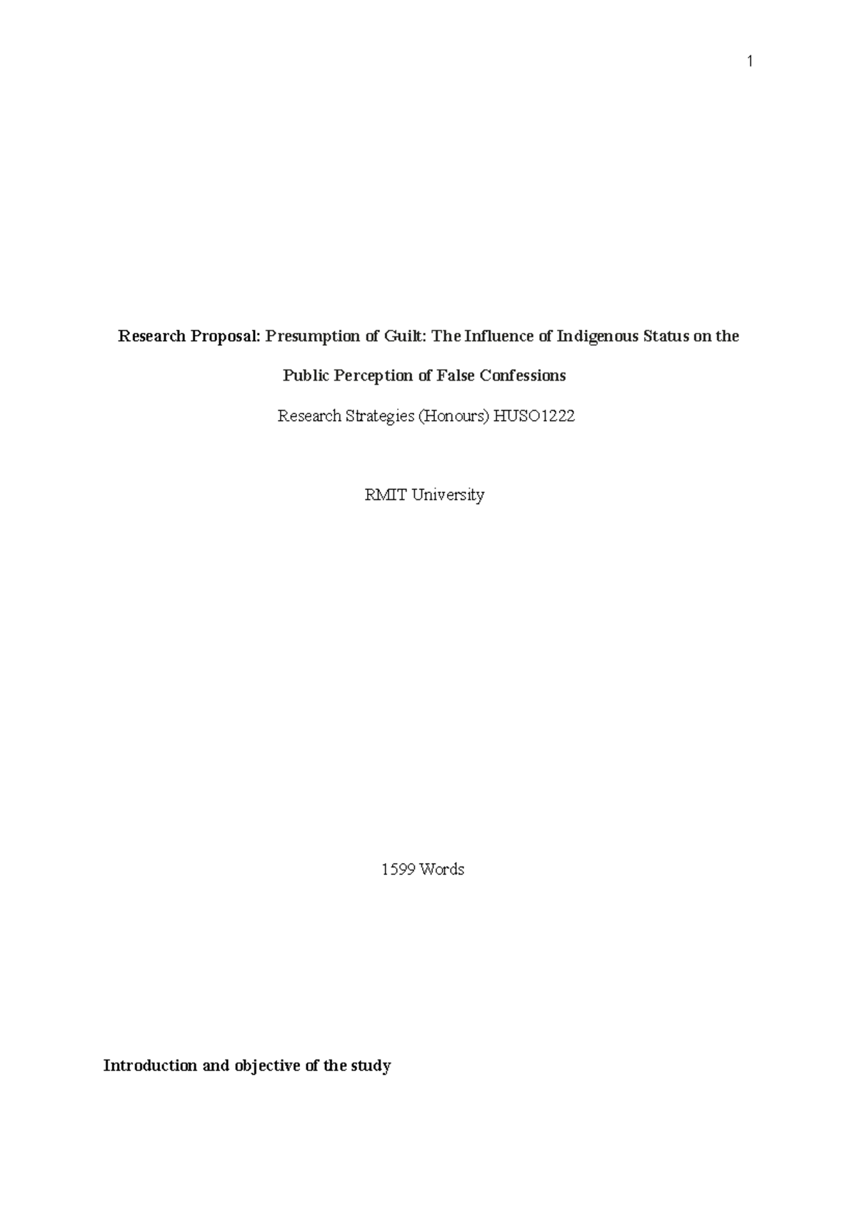 Research Proposal: The Impact of Indigenous Status on Public Perception ...