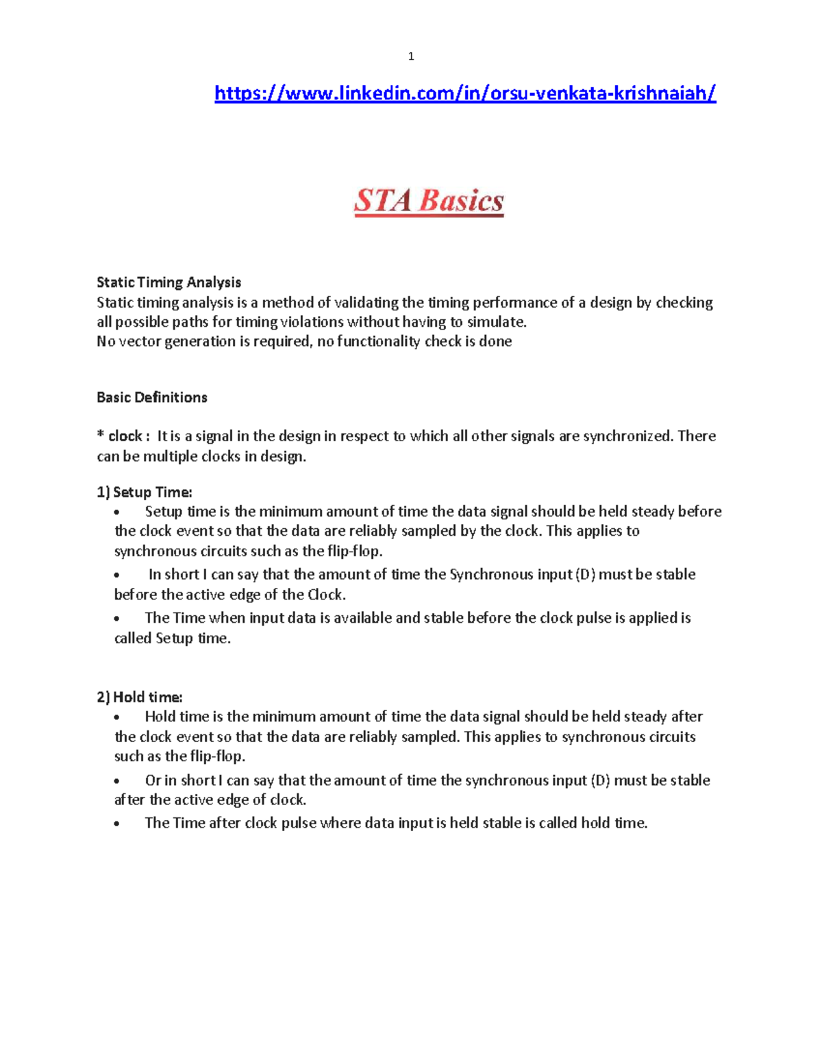 Static Timing Analysis (STA) Overview and Key Concepts - Studocu
