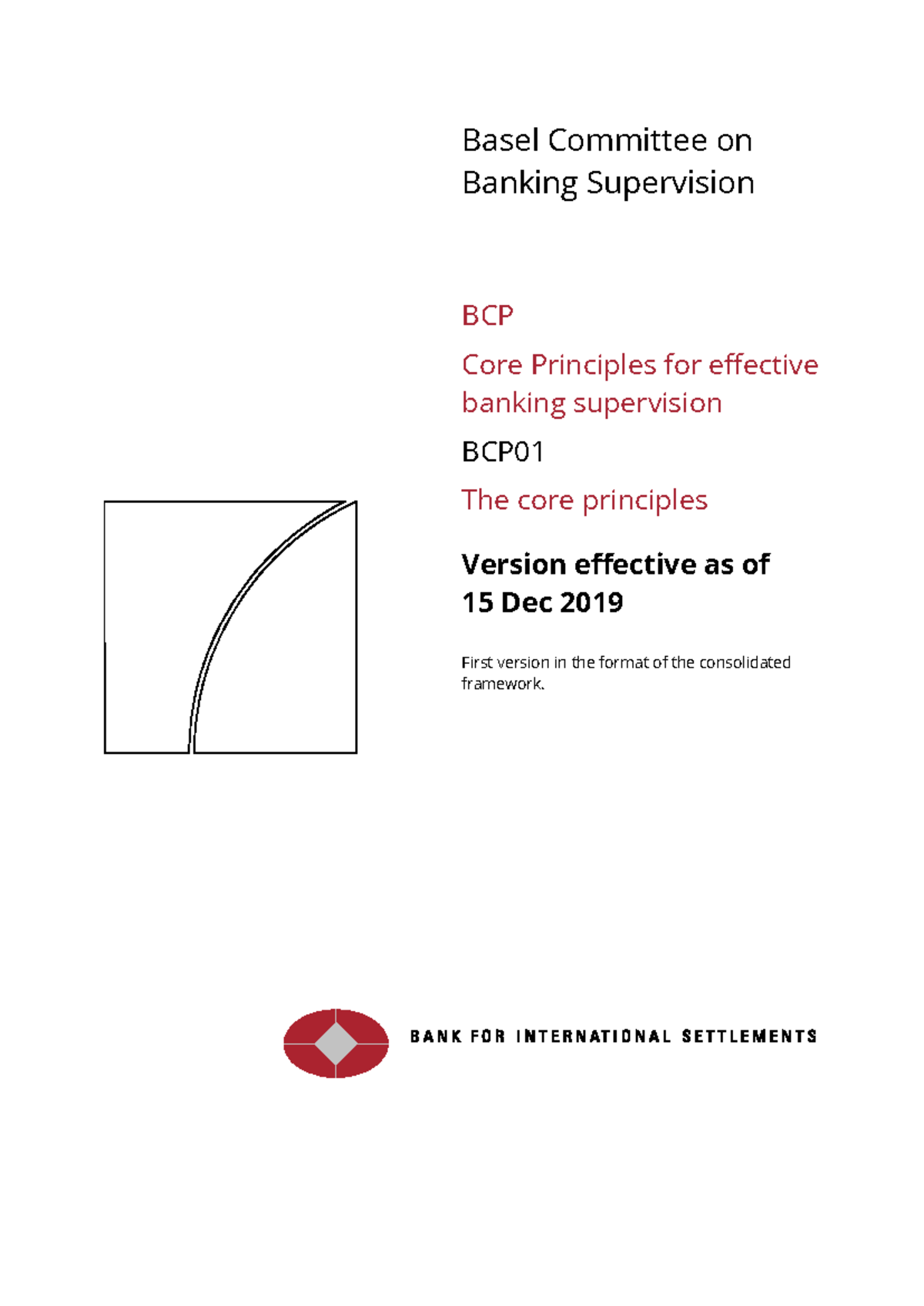 BCP01: Revised Core Principles for Effective Banking Supervision - Studocu