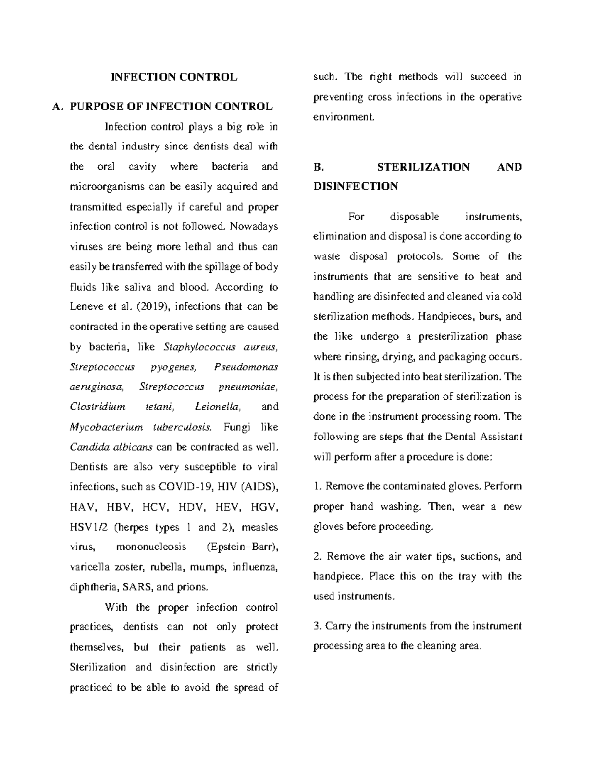 Infection Control - Lecture Notes 1: Key Practices & Guidelines - Studocu