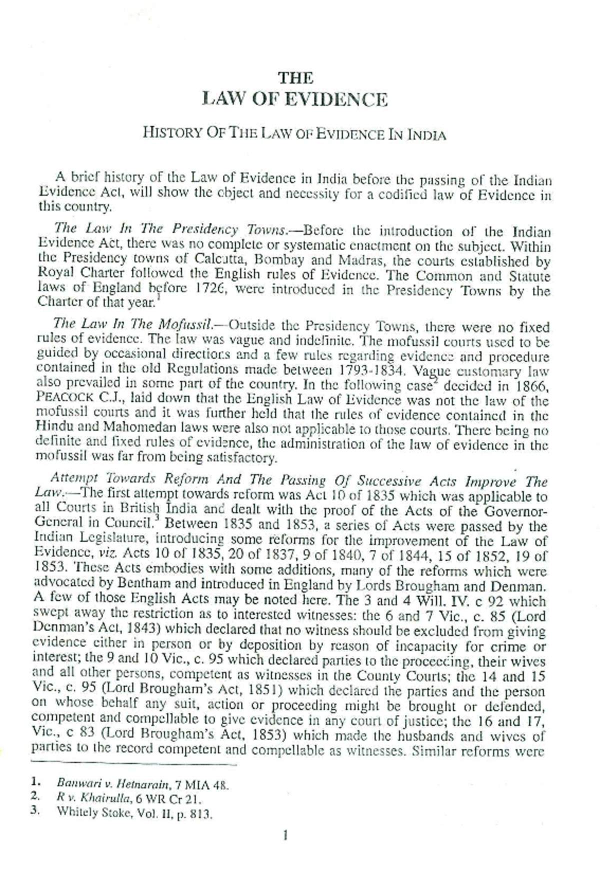 The Law of Evidence in India: Historical Overview and Key Developments ...