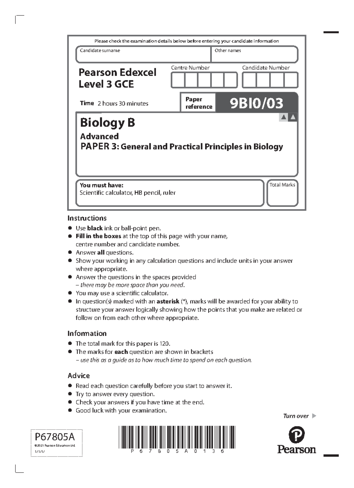 Biology P3 - General and Practical Principles Exam Notes - Studocu