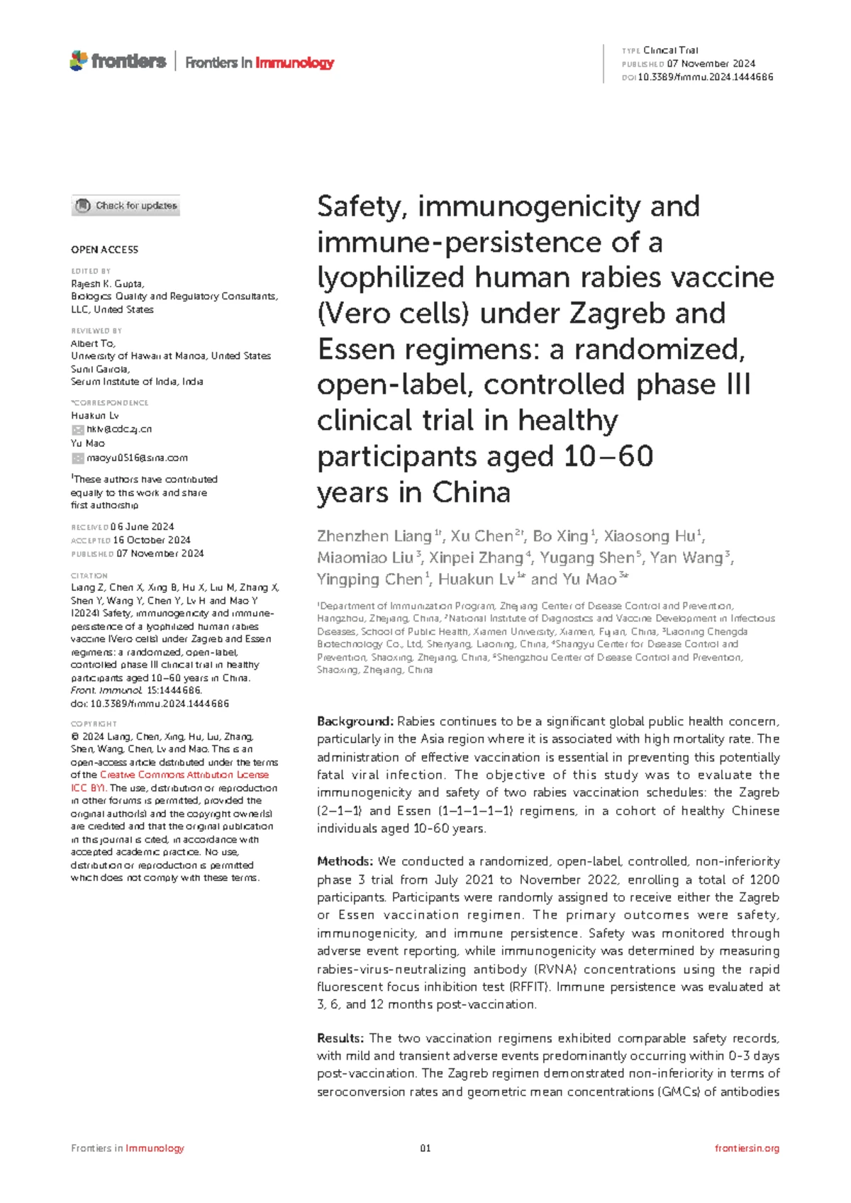 Zagreb vs Essen Regimen: A Meta-Analysis of Rabies Vaccination Safety ...