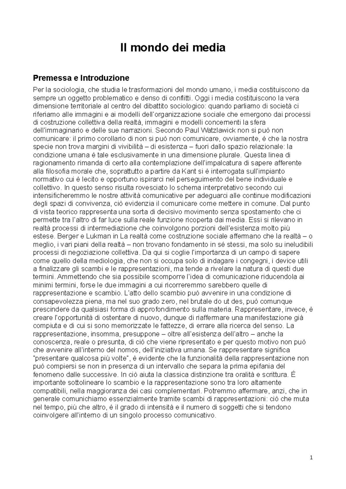 Riassunto di Sociologia dei Media e della Comunicazione: Corso SM101 - Document Preview
