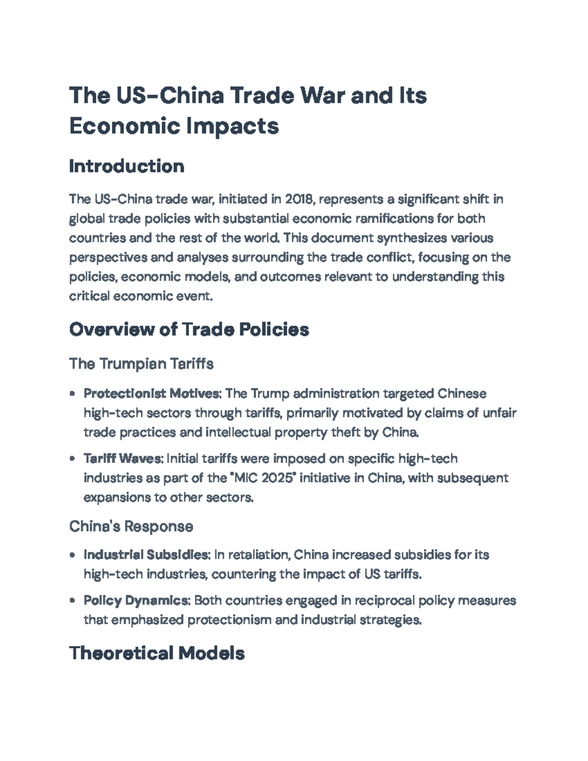 US-China Trade War: Economic Impacts and Policy Analysis - The US-China ...