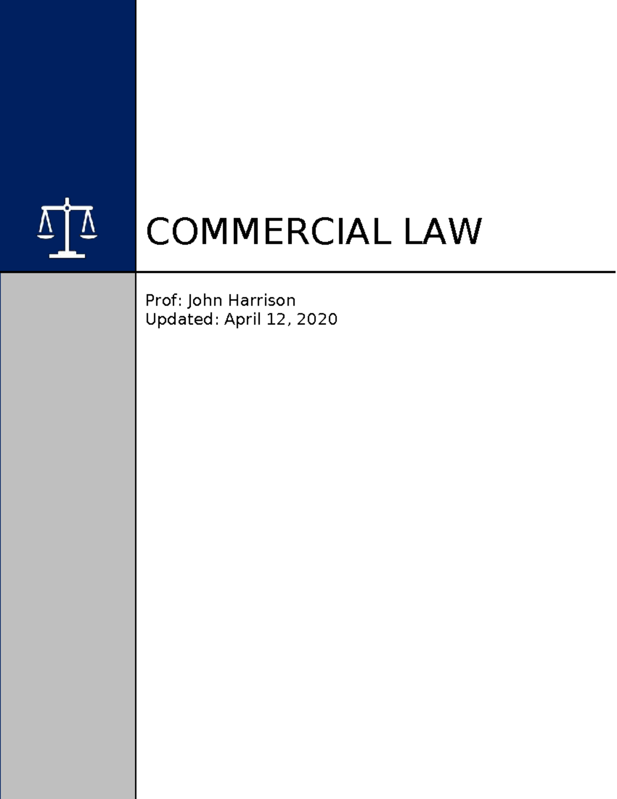 COMMERCIAL LAW 101: Class Notes & Key Concepts for Exams - Studocu