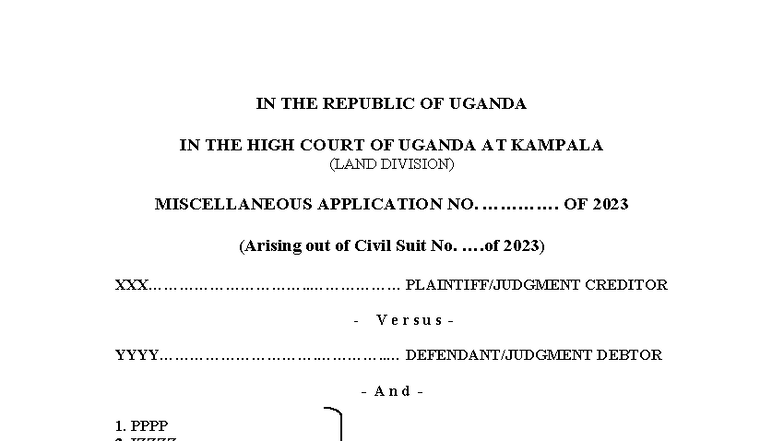 Application for Objector Proceedings: Miscellaneous Application No ...