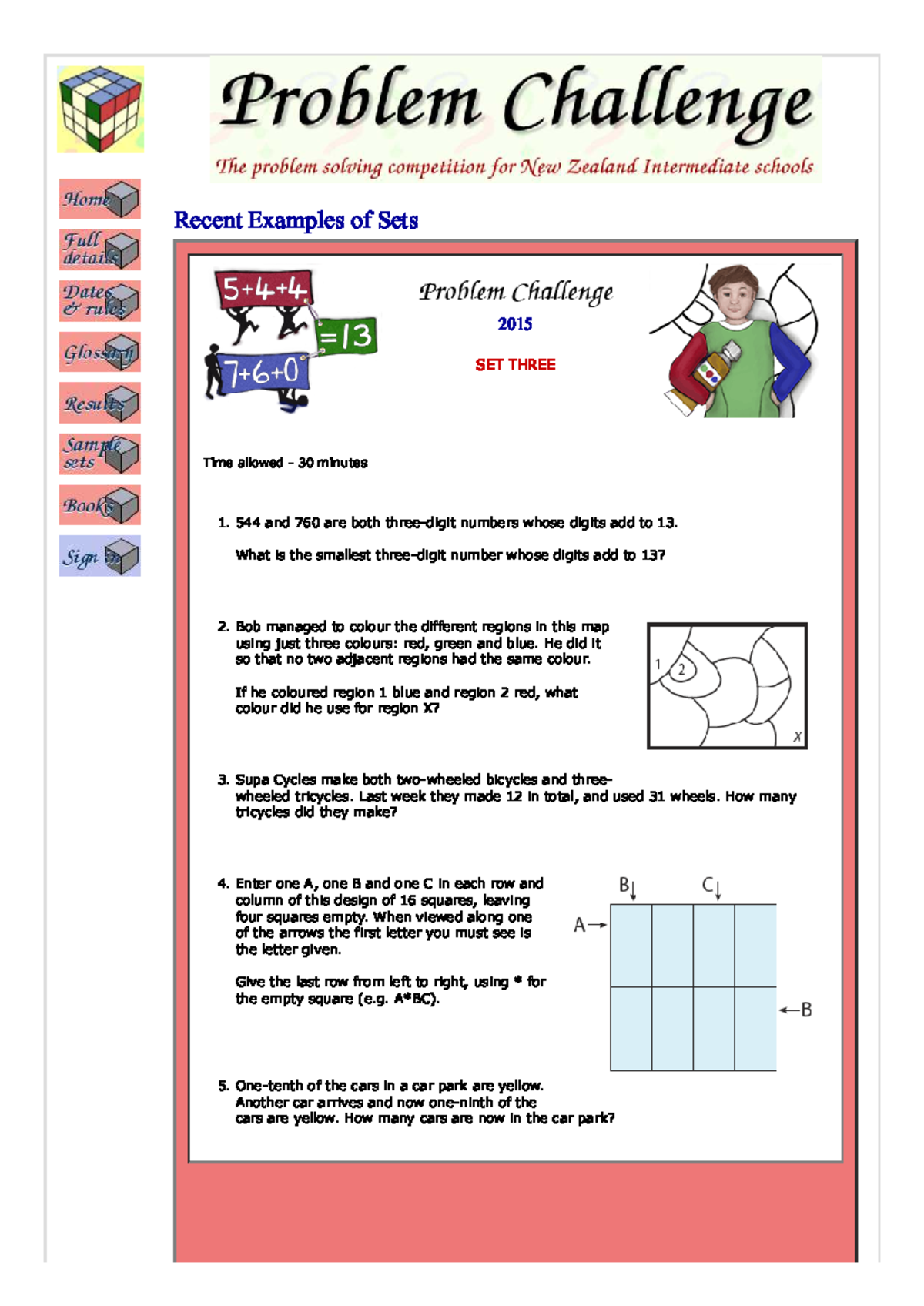 Problem Challenge: Examples of Sets for NZ Intermediate Schools - Studocu