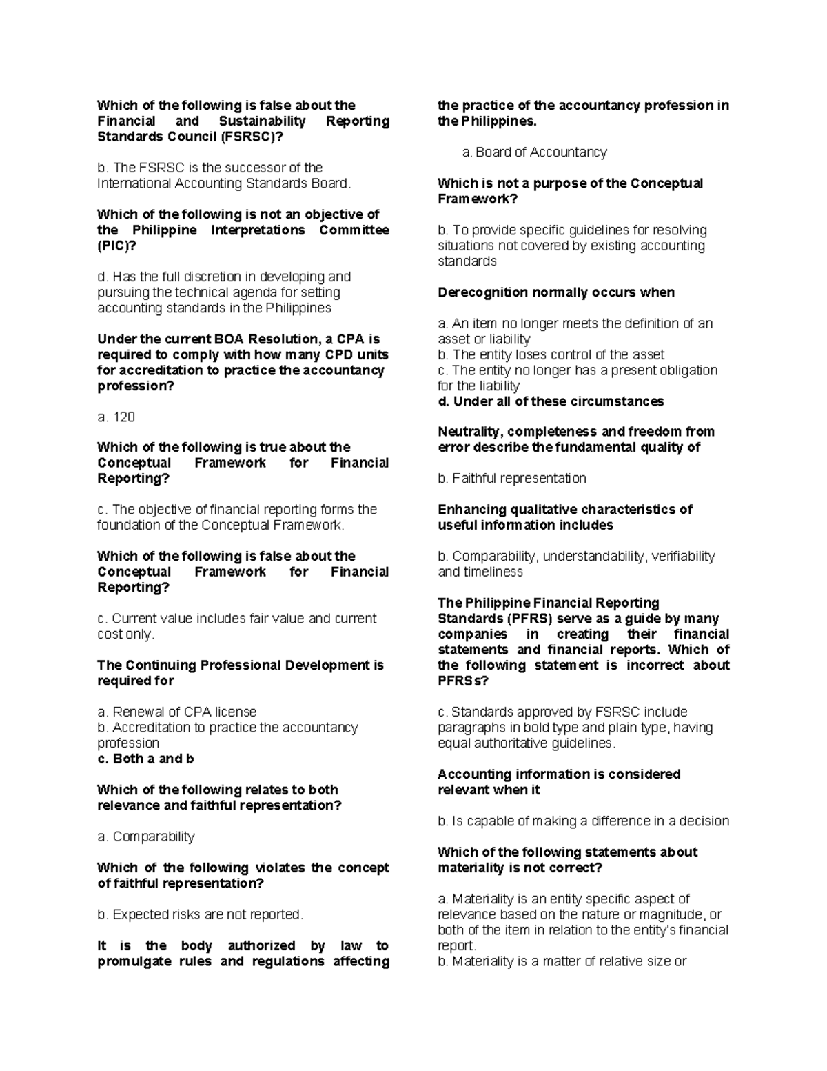 CFAS MID - Lecture Notes on Financial Reporting Standards and Concepts ...