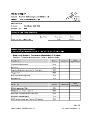 Practice b report peds - Individual Performance Profile RN Pediatric ...