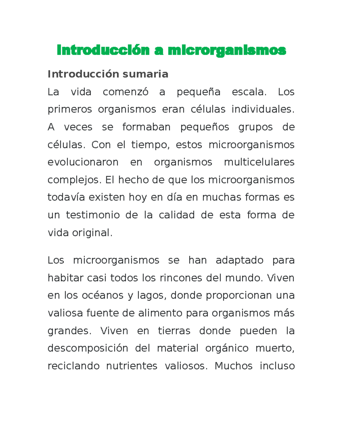 Introducción a Microorganismos: Evolución y Clasificación Científica -  Studocu