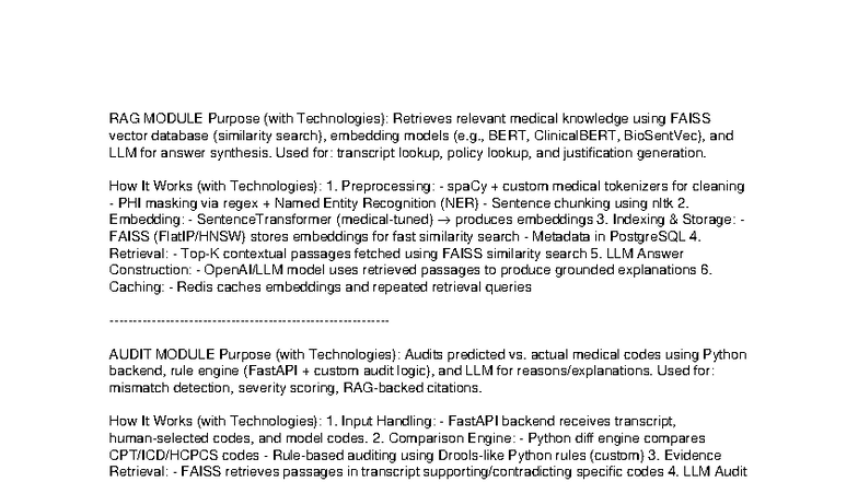 Medical Coding System Architecture Overview (RAG Module) - Studocu