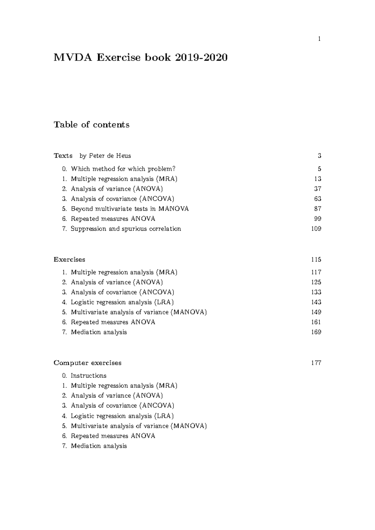 MVDA Exercise Book: Methods and Exercises for Analysis Techniques ...