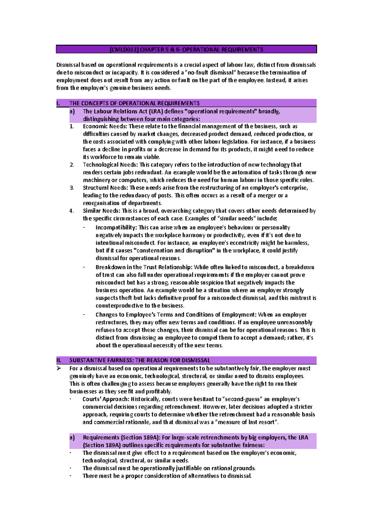 (CMLD032) Chapter 5 & 6: Understanding Operational Requirements in ...