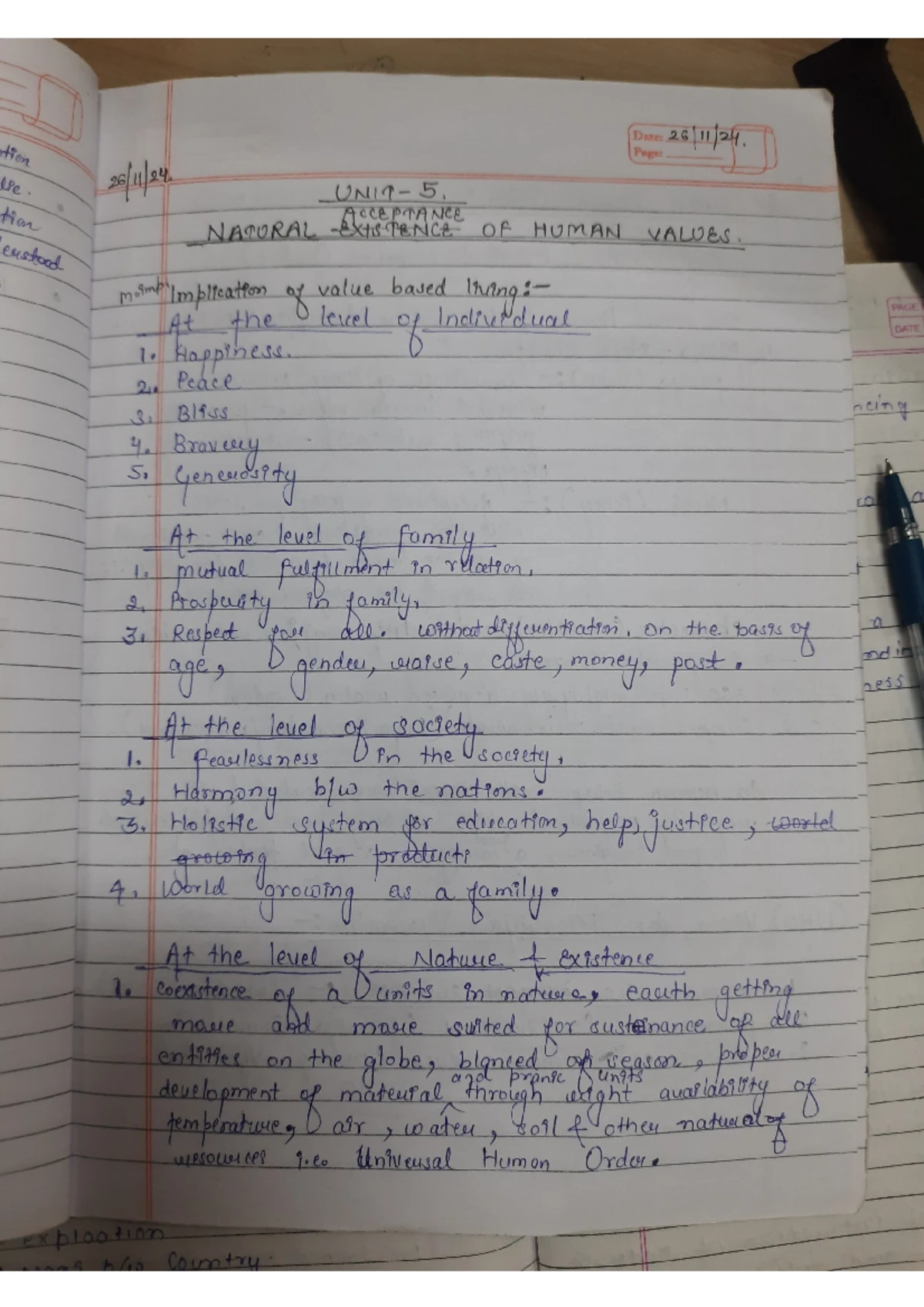 Unit 3 (UHV) - Comprehensive Notes on Harmony and Relationships - Studocu