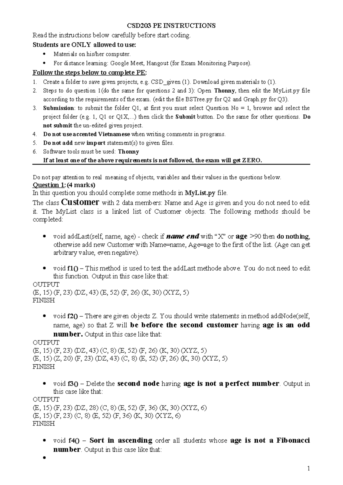 CSD203 PE INSTRUCTIONS: Coding Guidelines and Submission Steps - Studocu