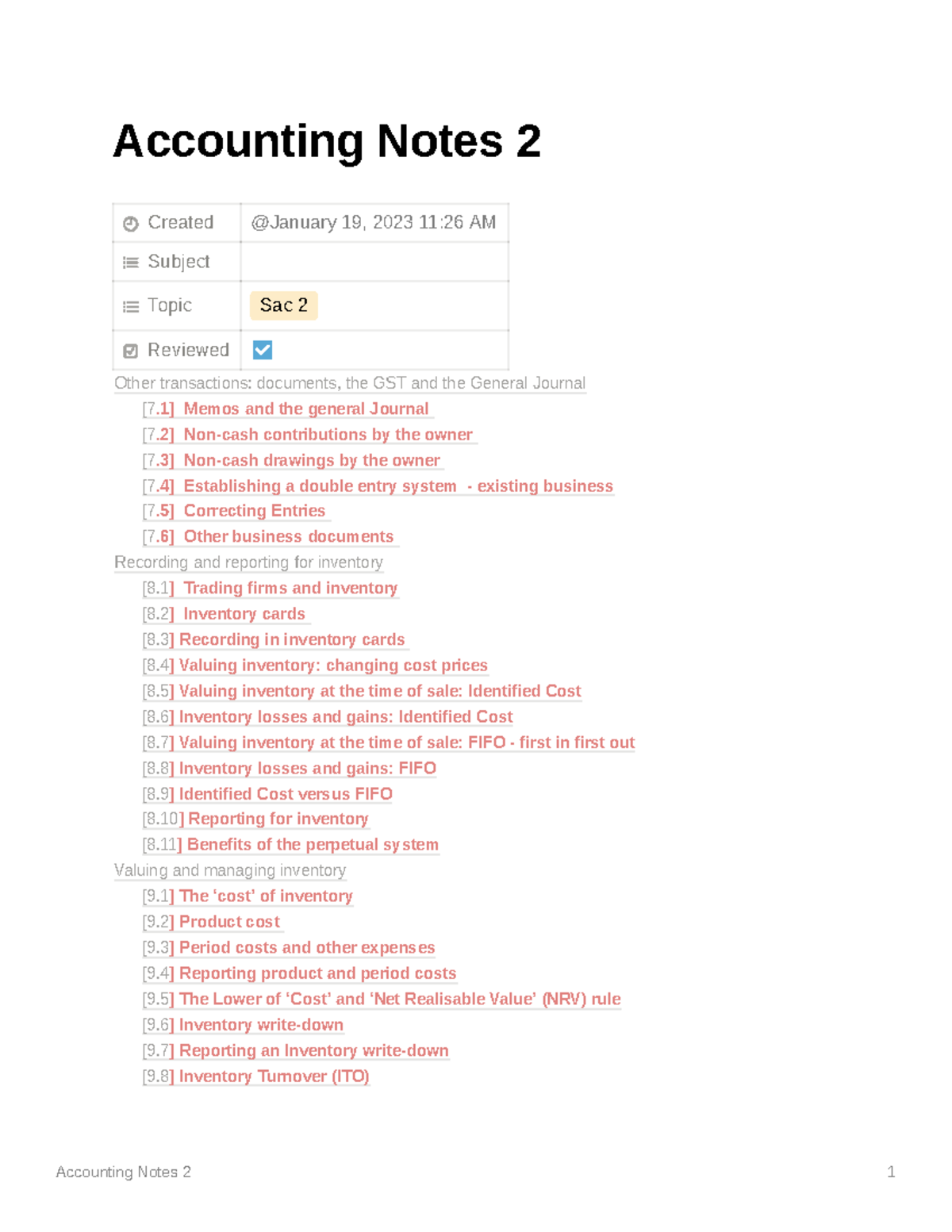 Accounting Study Notes 2: Transactions, Inventory Valuation ...