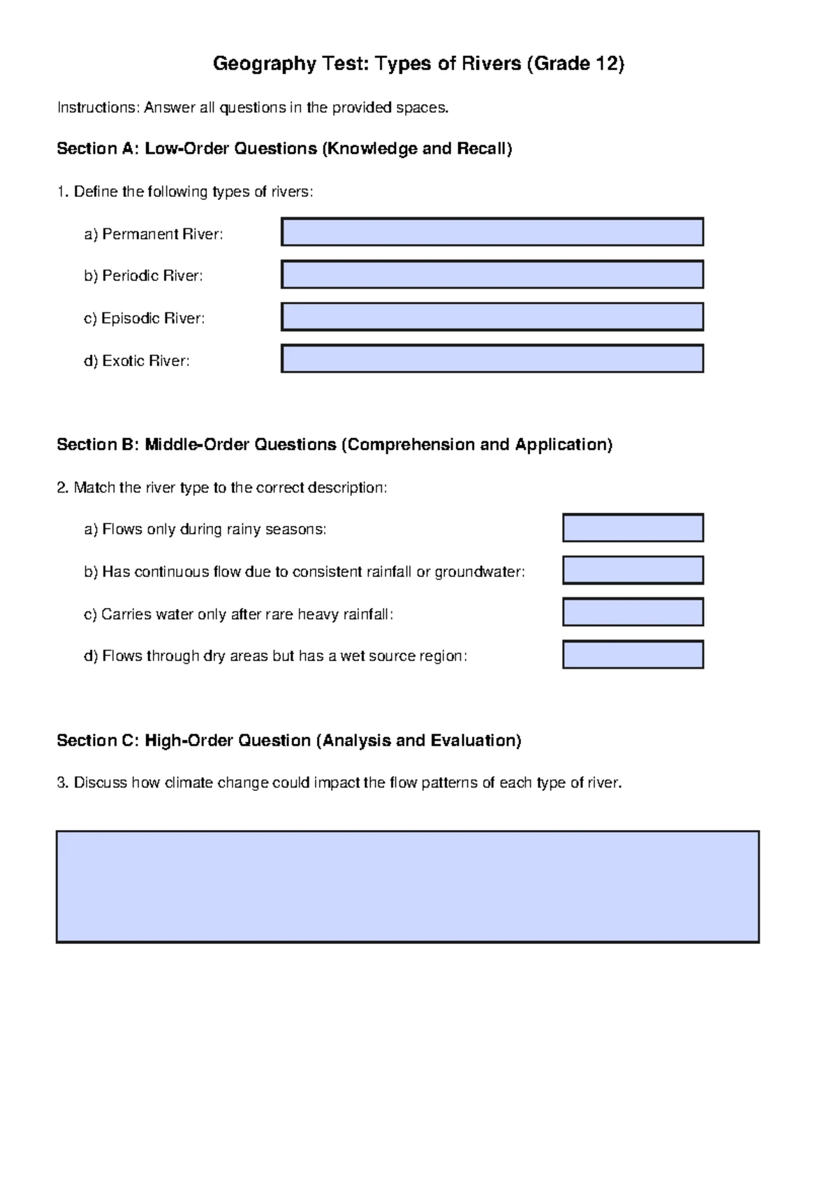 Grade 12 Geography Drainage Density Quiz Memo (20 Marks) - Studocu