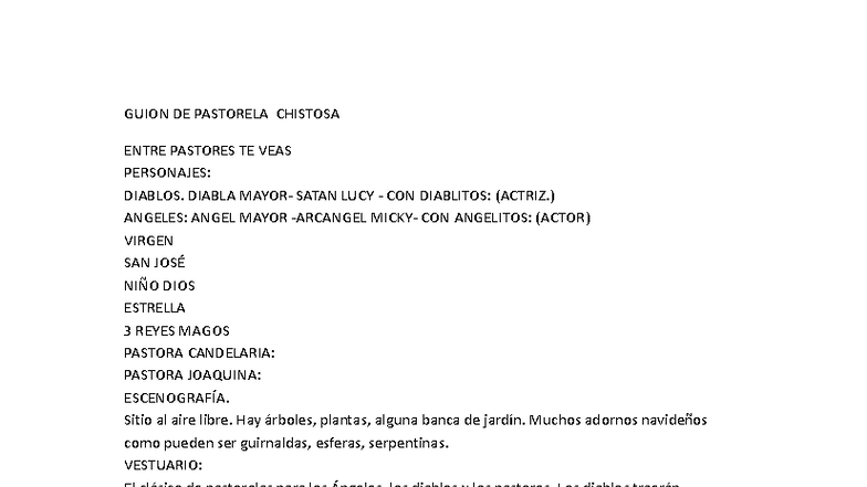 Guion DE Pastorela Chistosa MIKY - GUION DE PASTORELA CHISTOSA ENTRE