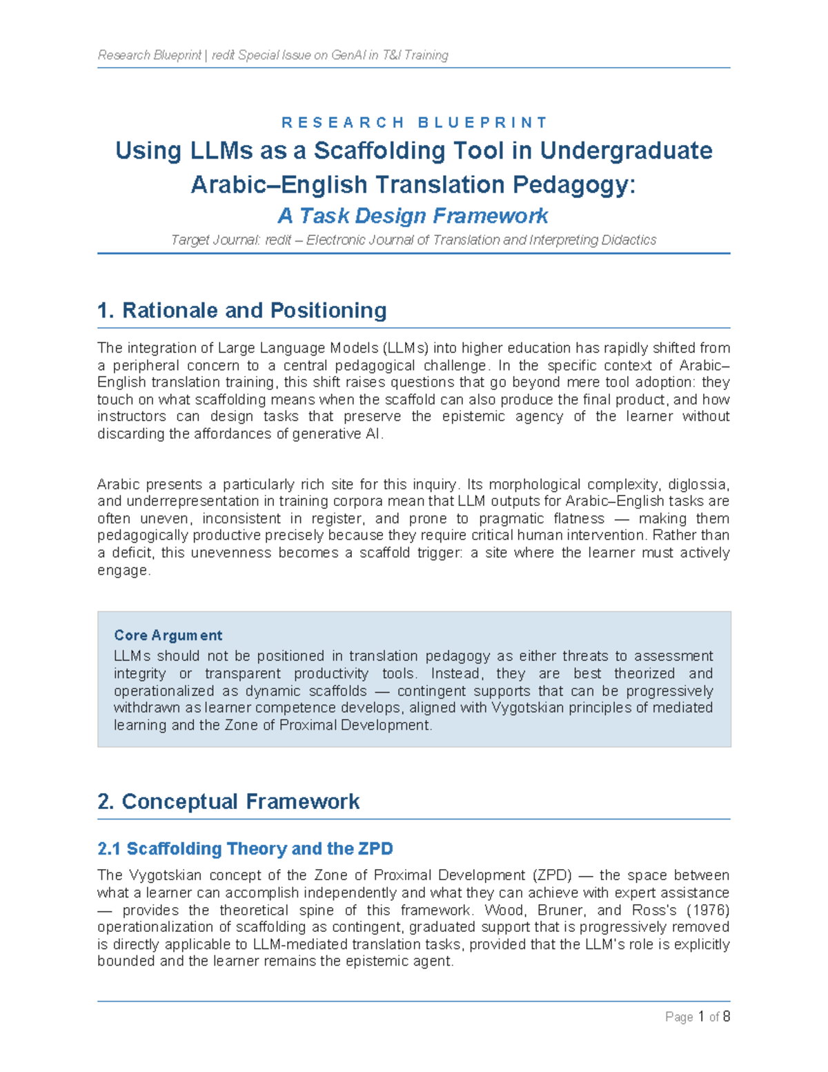 LLM Scaffolding Blueprint: Task Design Framework for Translation ...