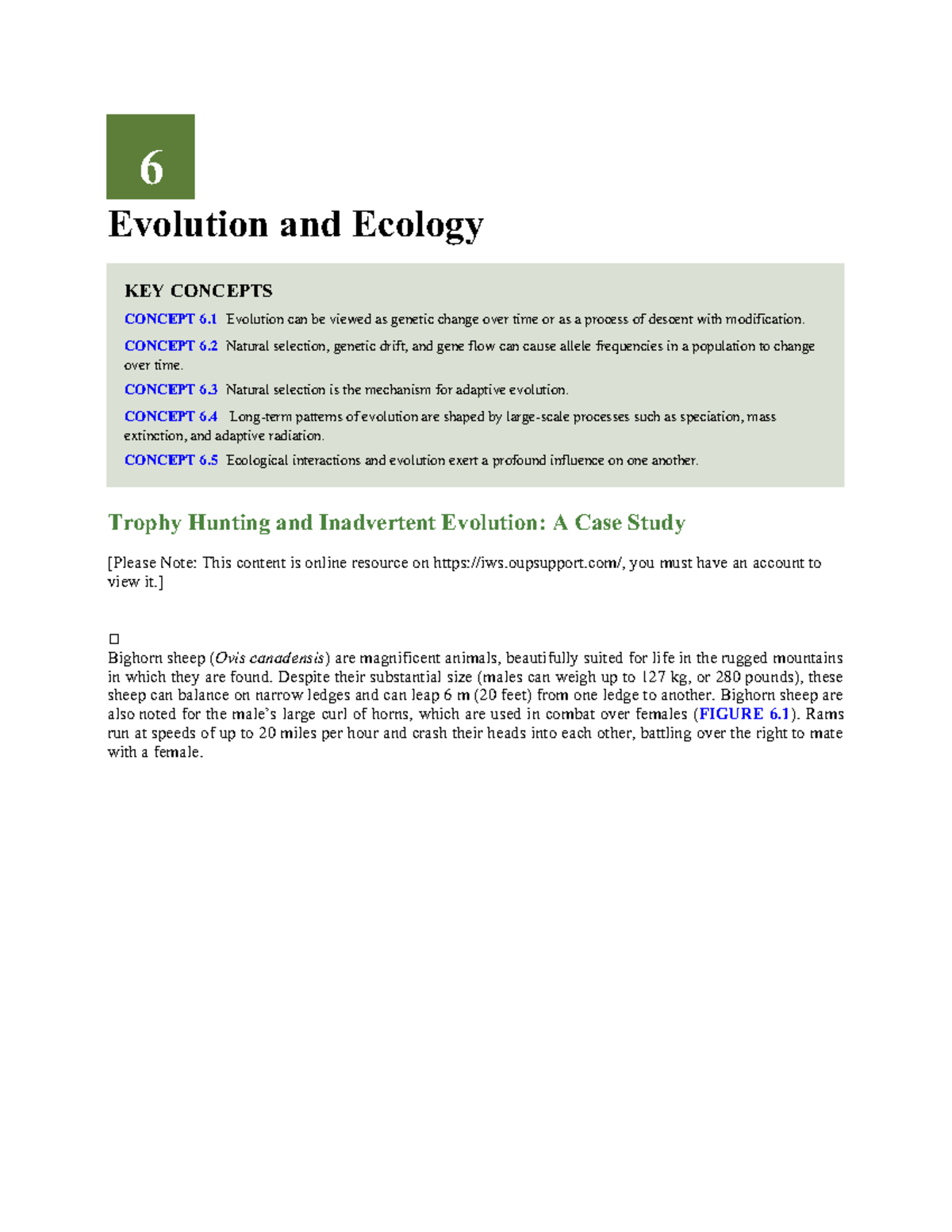 Eco Week 2 Lecture 1: Evolution & Ecology Concepts 6.1 & 6.2 - Studocu