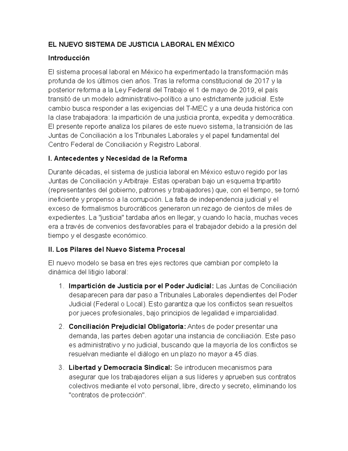 EL NUEVO SISTEMA DE JUSTICIA LABORAL EN MÉXICO: Análisis y Reformas ...