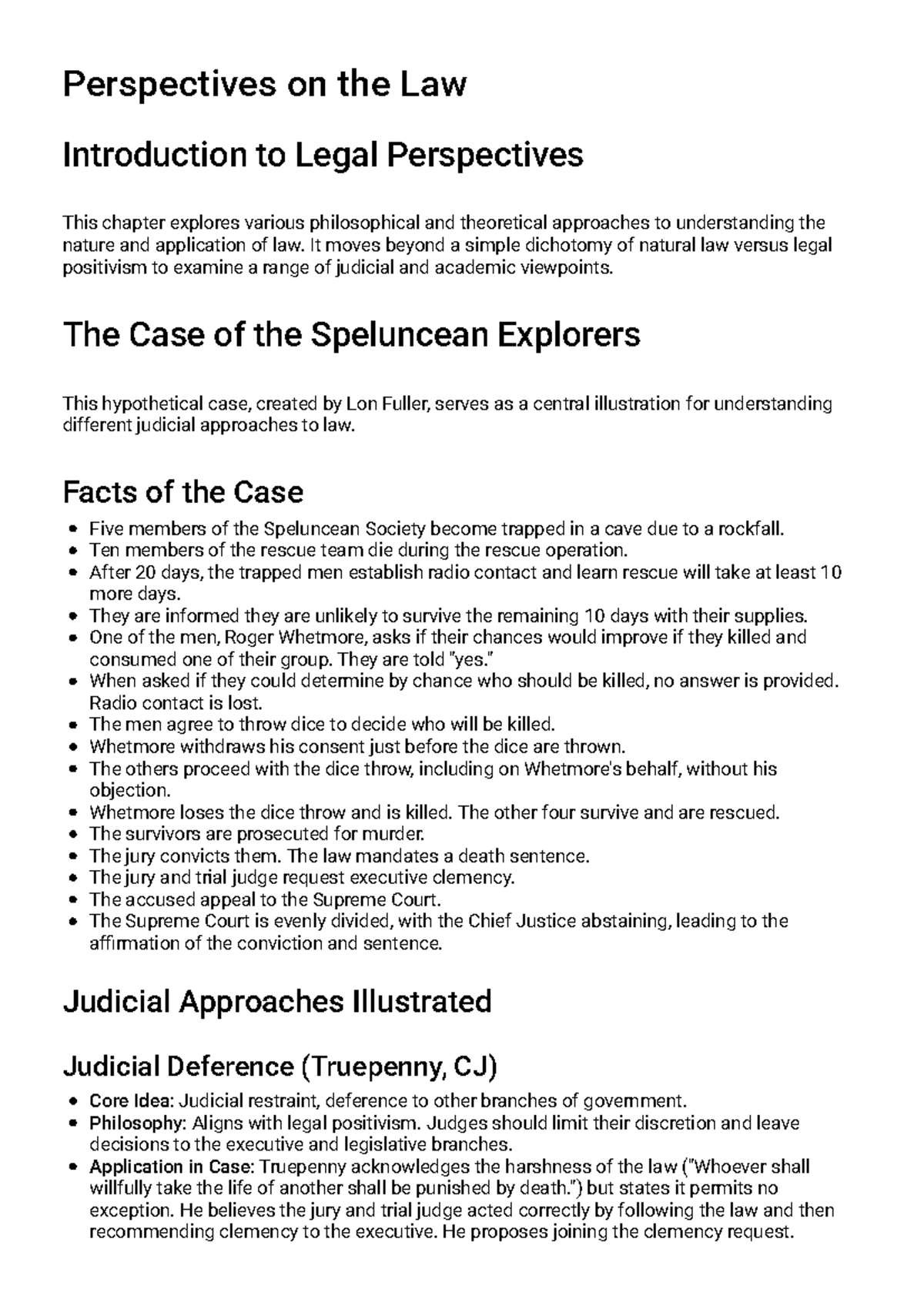 Perspectives on the Law: Study Guide for Legal Theories and Cases - Studocu