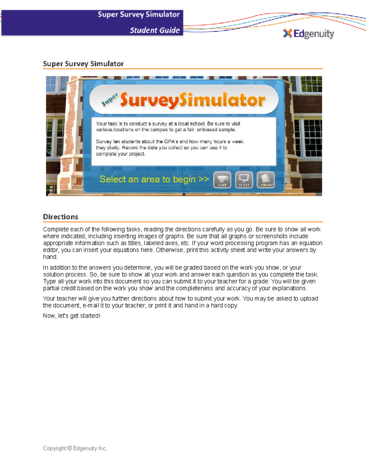 Super Survey Simulator Directions: Data Analysis & Graphing Guide - Studocu