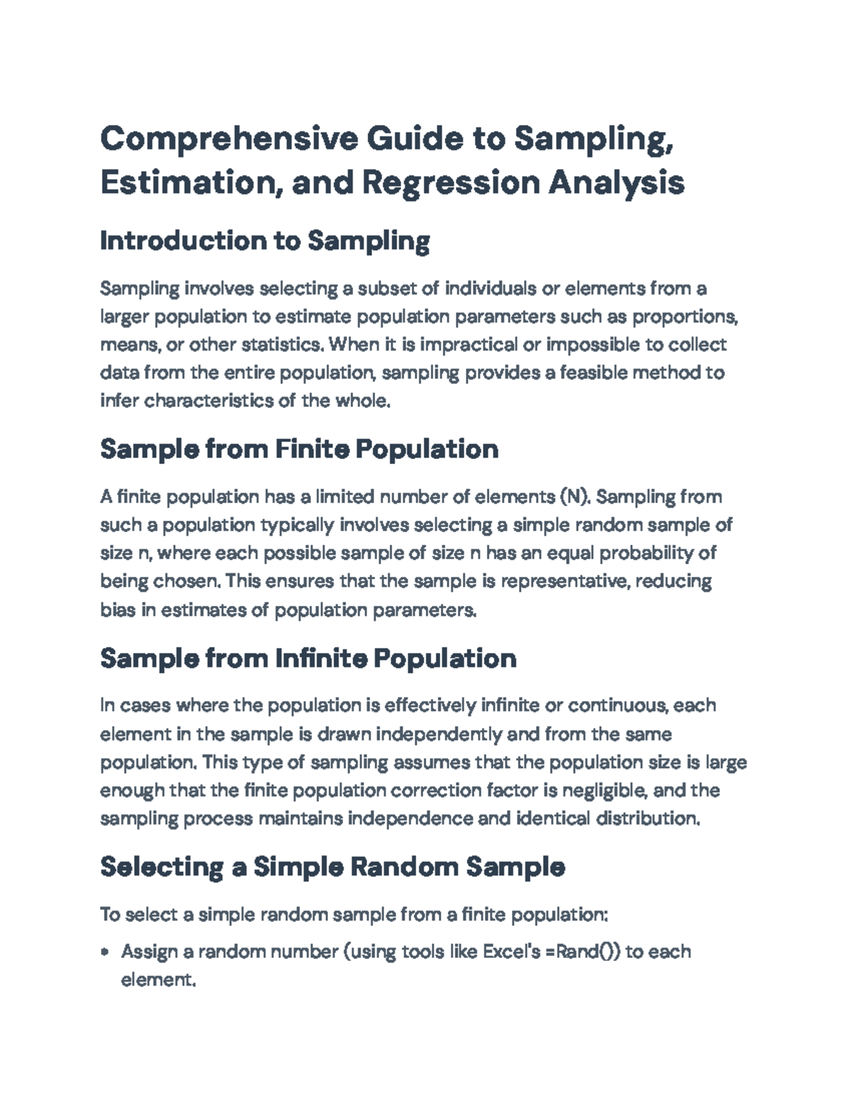 Comprehensive Guide to Sampling, Estimation, and Hypothesis Testing ...