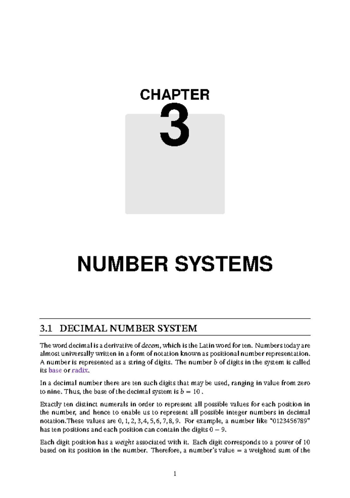 Chapter 3: Number Systems Overview - Studocu
