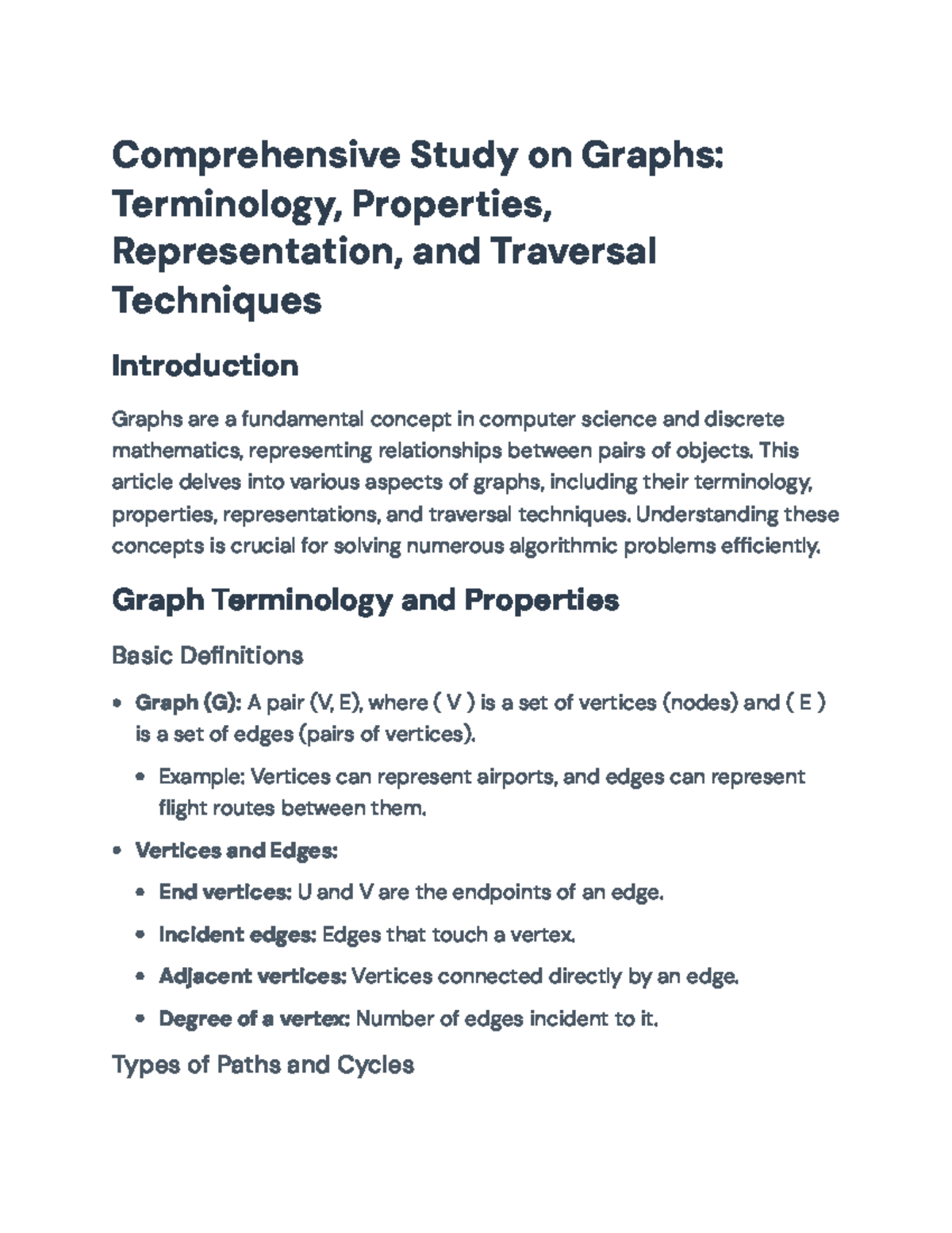 Comprehensive Guide to Graph Theory: Terminology and Traversal ...