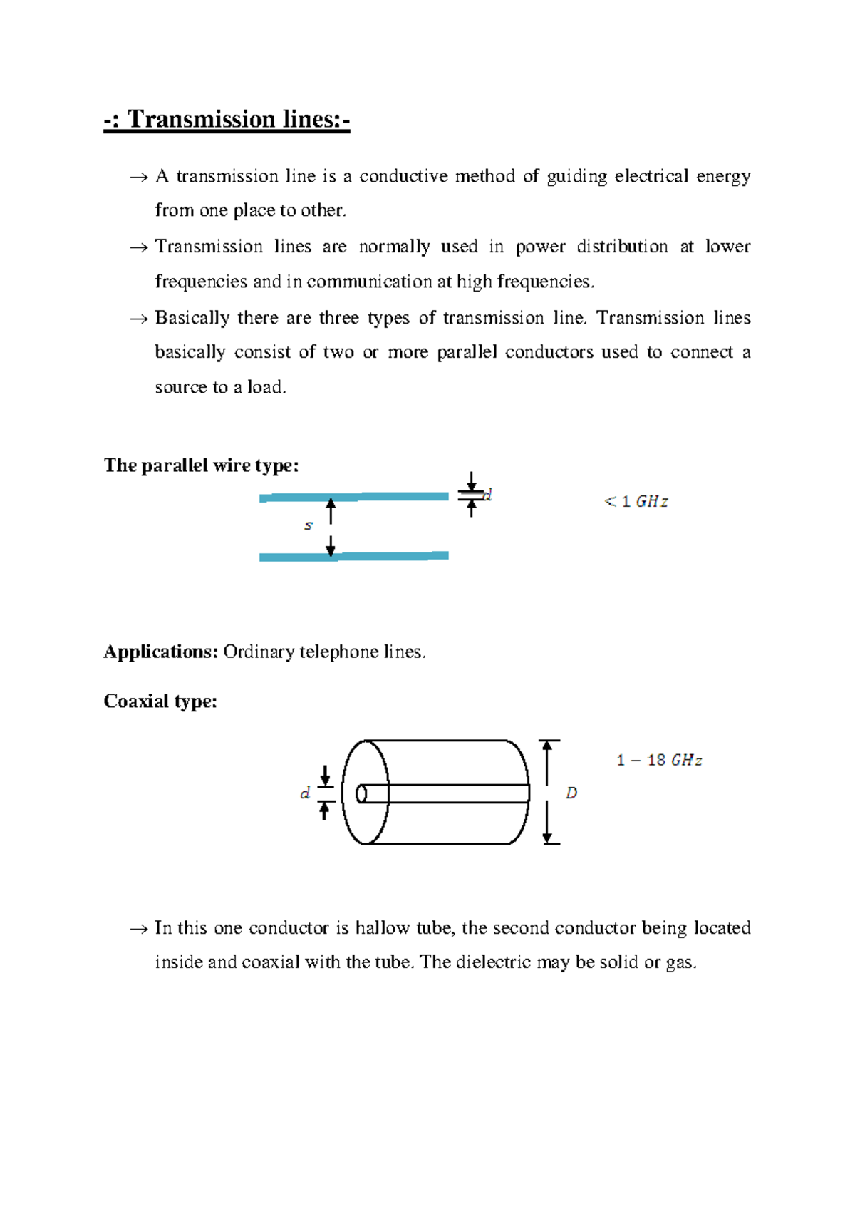 Transmission Lines - YTG: Theory and Applications - Studocu