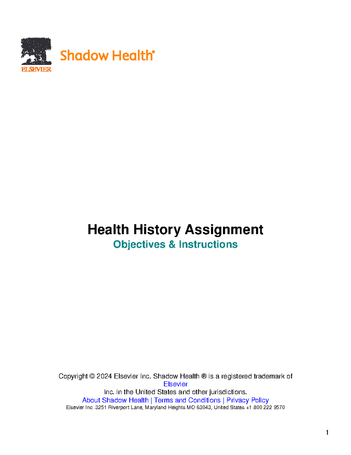 Health history handbook - Health History Assignment Objectives ...