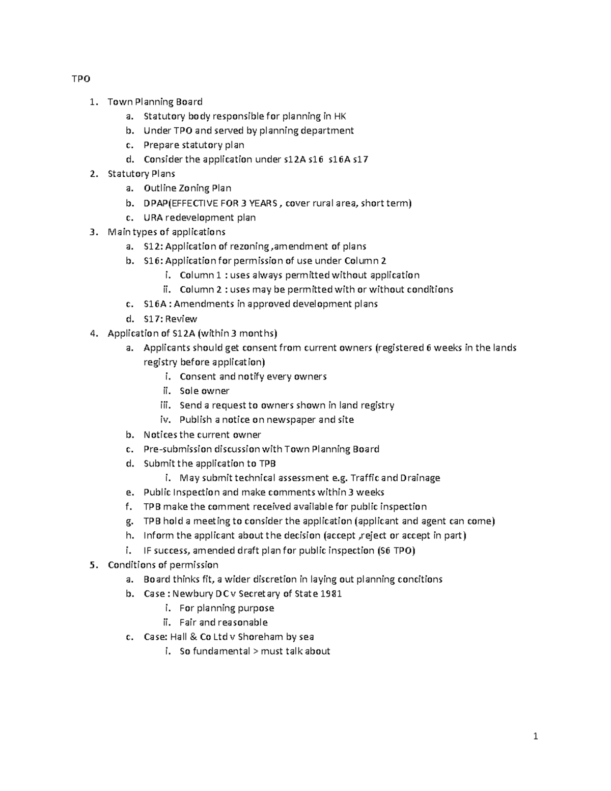 TPO - Summary of Development Control Law and Planning Applications ...